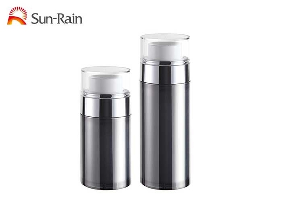 Plastic silver cosmetic vacuum bottle 30ml 50ml body cream care packaging SR2151B