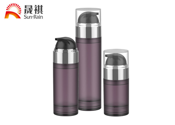 PETG purple airless pump cosmetic bottle packaging with MS lid