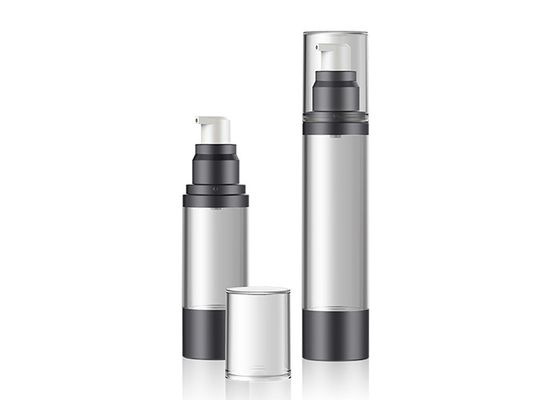Transparent Black Airless Pump Bottle AS Single Wall Lotion Cream Bottle