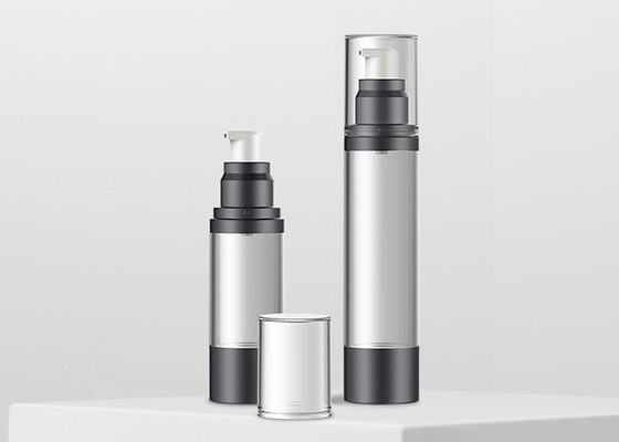 Transparent Black Airless Pump Bottle AS Single Wall Lotion Cream Bottle