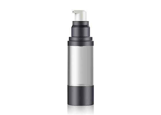 Transparent Black Airless Pump Bottle AS Single Wall Lotion Cream Bottle