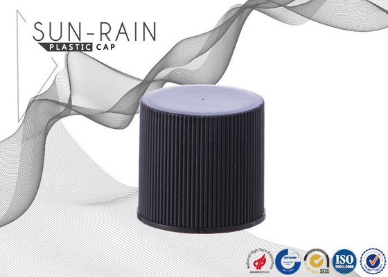 Ribbed aluminum plastic top bottle cap OEM design 24mm 28mm SR-209C