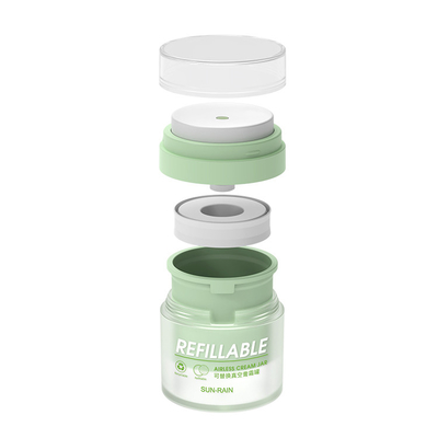 Customized Empty PET Material Refillable Airless Cosmetic Jar With Inner Recyclable PP Bottle