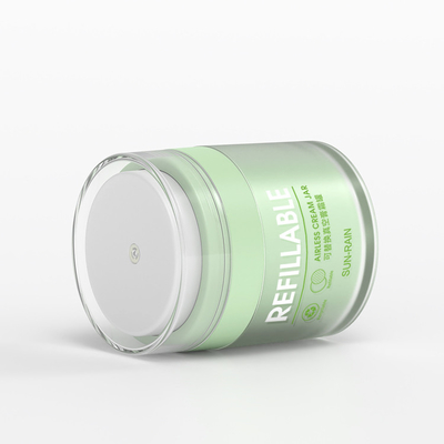 Customized Empty PET Material Refillable Airless Cosmetic Jar With Inner Recyclable PP Bottle