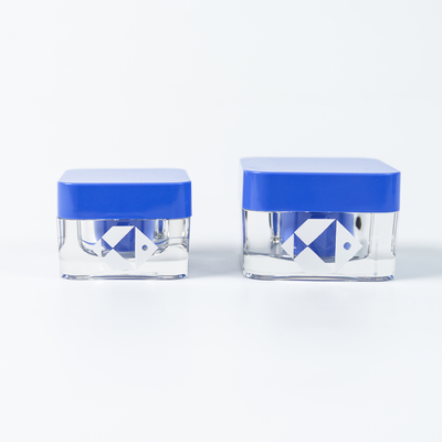 Double Walled Empty 30g 50g Acrylic Square Face Cream Jar with Professional Printing