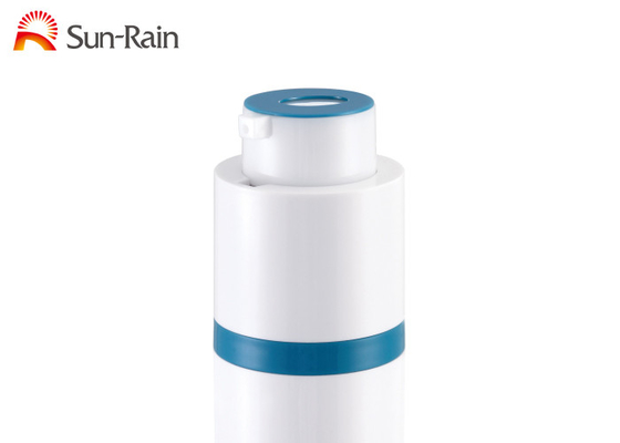 Round Rotating Airless Pump Bottle Vacuum Plastic White Color For Lotion