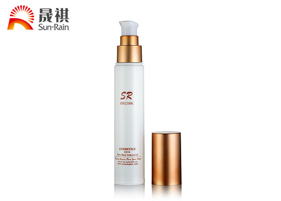 White Airless Pump Bottle Pressing Rose Gold Cap Liquid Foundation Pump Bottle