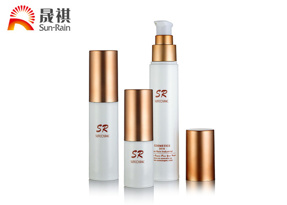 White Airless Pump Bottle Pressing Rose Gold Cap Liquid Foundation Pump Bottle