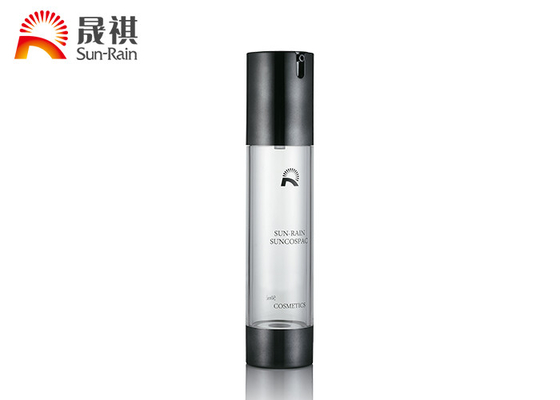 Round AS Black Cosmetic Bottle Packaging For Skin Care Cream , 15ml 30ml 50ml