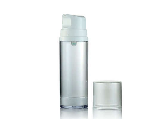 50ml 120ml 180ml Airless Pump Cosmetic Packaging White Round Shape