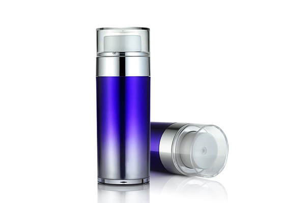 SR2151B Airless Cosmetic Bottles , Purple Double Deck Airless Lotion Pump Bottles