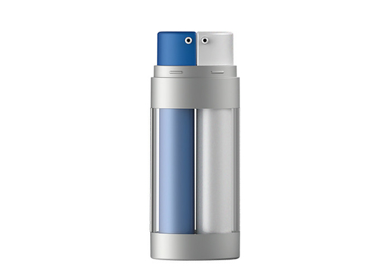 Oval Acrylic 30ml Double Tube Airless Bottle With Dispenser Pump