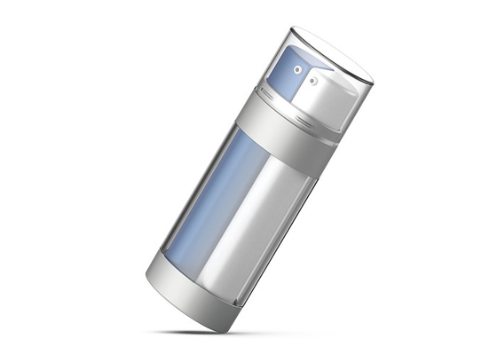 Oval Acrylic 30ml Double Tube Airless Bottle With Dispenser Pump
