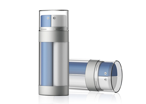 Oval Acrylic 30ml Double Tube Airless Bottle With Dispenser Pump