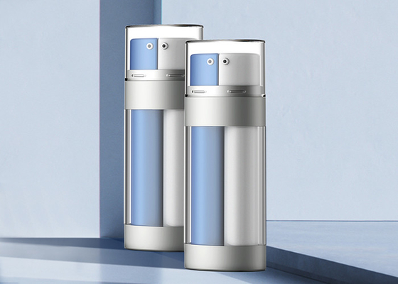 Oval Acrylic 30ml Double Tube Airless Bottle With Dispenser Pump